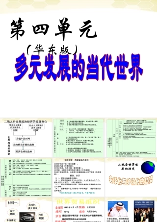 九年级历史下册 第四单元(多元发展的当代世界)复习课件 华东师大版 课件