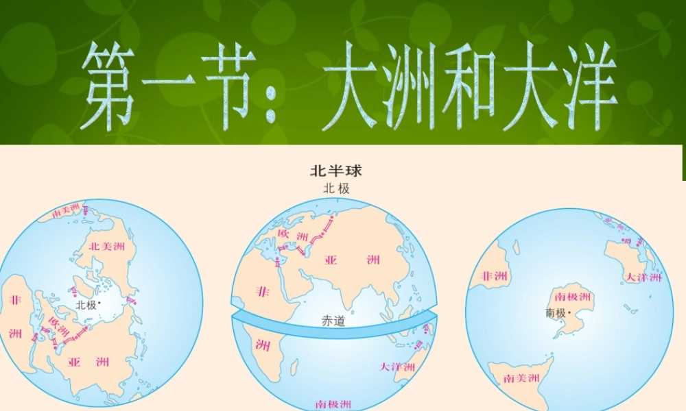 中学七年级地理上册 第二章 第一节 大洲和大洋练习课件 新人教版 课件