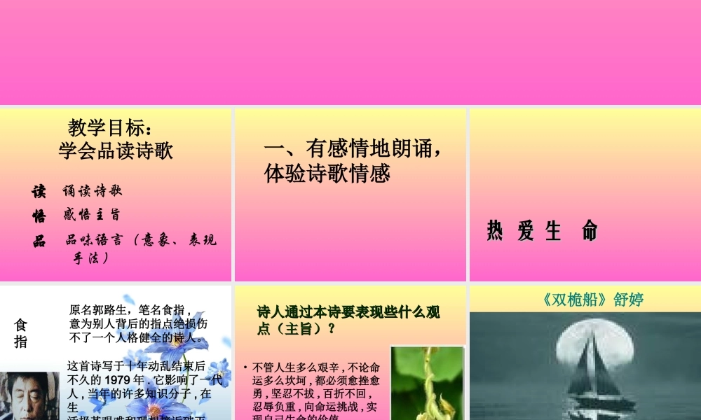 初中语文中国现代诗歌二首课件