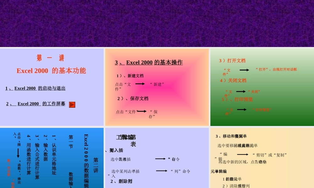 初中信息技术Excel课件