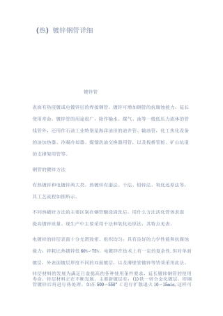 热镀锌钢管详细