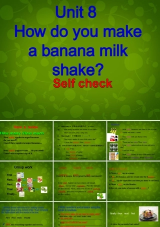 中学八年级英语上册 Unit 8 How do you make a banana milk shake Self Check课件 (新版)人教新目标版 课件
