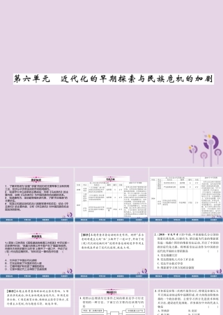 中考历史总复习 第一编 教材过关 模块2 中国近代史 第6单元 近代化的早期探索与民族危机的加剧课件