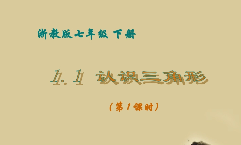 七年级数学下册 1.1 认识三角形第1课时课件 浙教版 课件