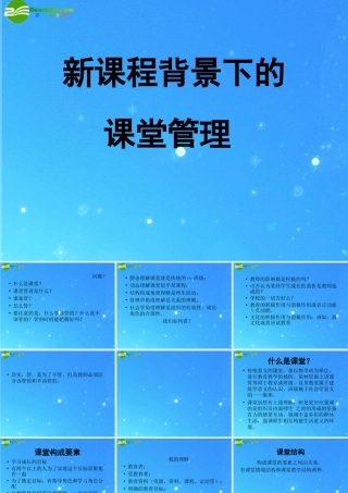 新课程背景下的课堂管理外语培训 课件 人教新目标板 课件