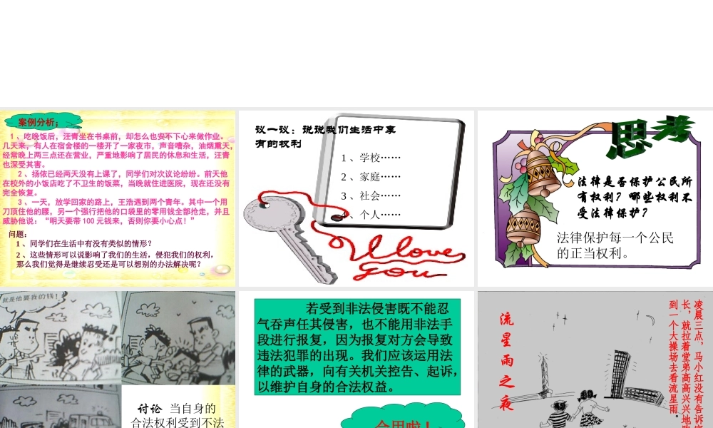 八年级政治生活在法律的保护中课件 湘教版 课件