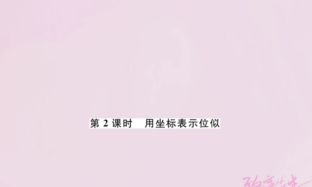 九年级数学上册 48 图形的位似 第2课时 用坐标表示位似练习课件 (新版)北师大版 课件