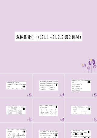 九年级数学上册 双休作业(1)作业课件 (新版)沪科版 课件
