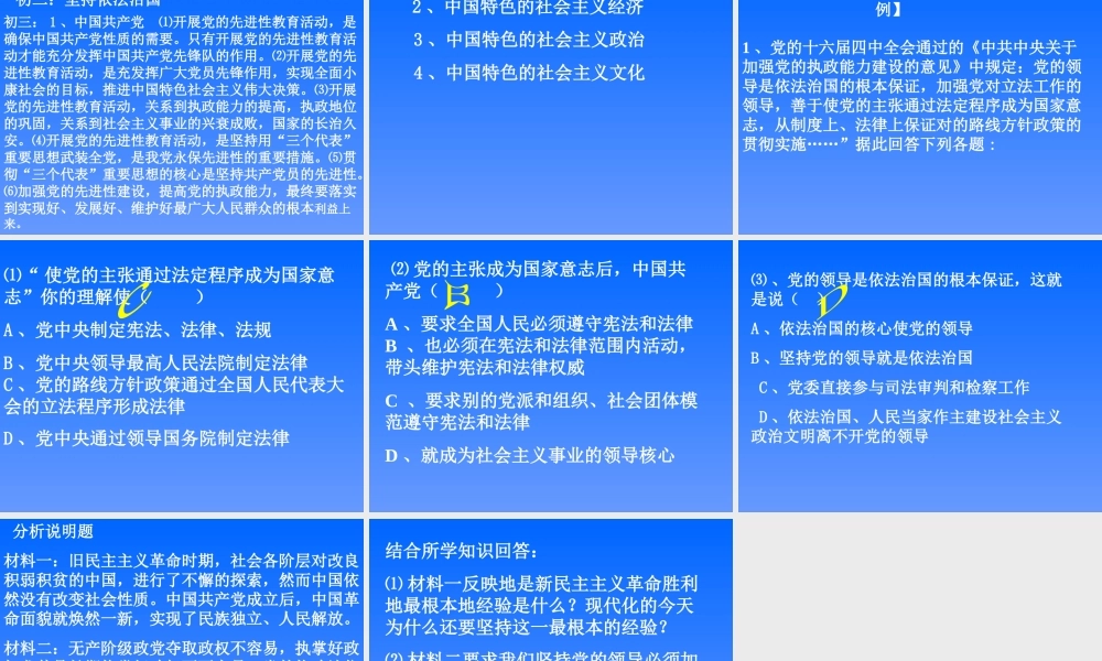 初三政治专题复习 人教版 课件