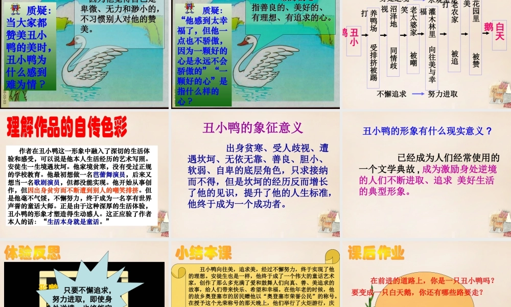 七年级语文下册 3(丑小鸭)课件 (新版)新人教版 课件