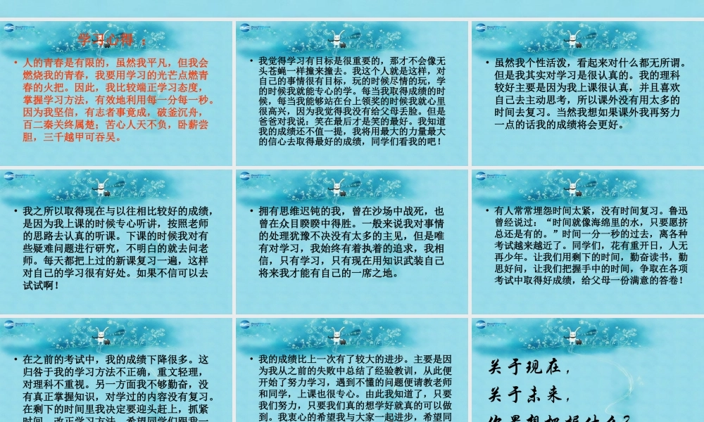 中学主题班会 树立理想(放飞理想—寻找人生的方向)课件