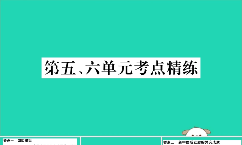 春八年级历史下册 单元考点精练篇 第五、六单元考点精练习题课件 新人教版 课件
