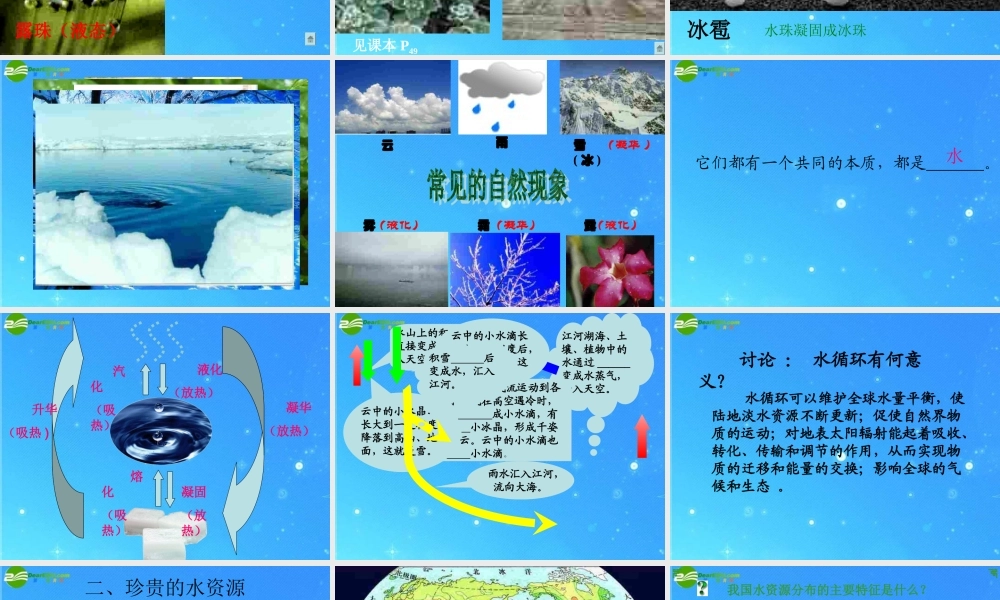 八年级物理 2.5(水循环)课件 苏科版 课件