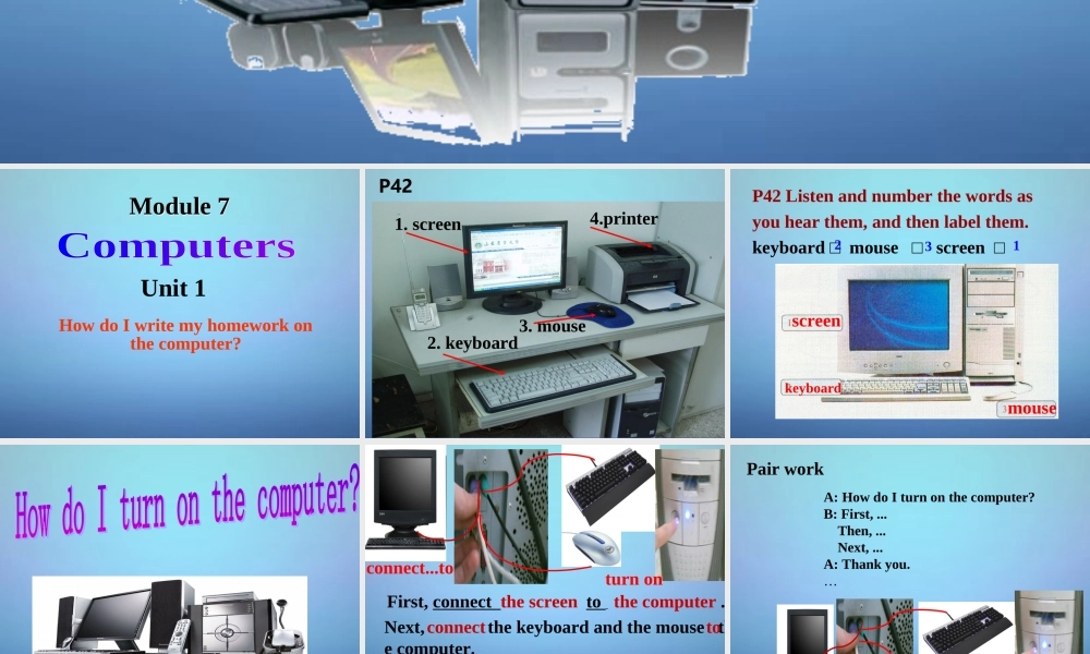 中学七年级英语上册 Module 7 Unit 1 How do I write my homework课件 (新版)外研版 课件