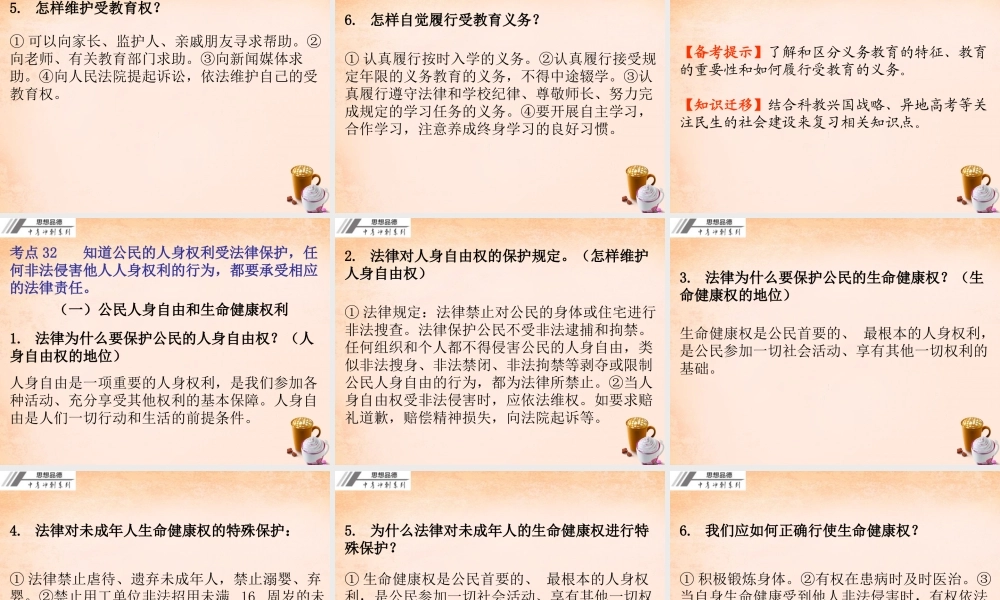 中考政治冲刺复习 第四章 权利和义务课件