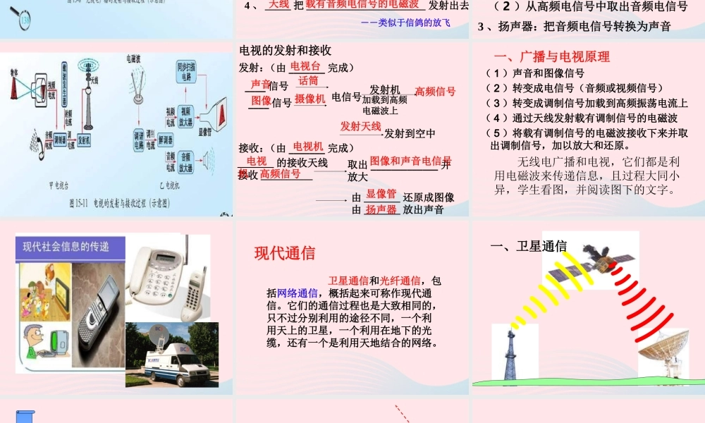 九年级物理下册 19.2 广播电视与通信课件 (新版)粤教沪版 课件