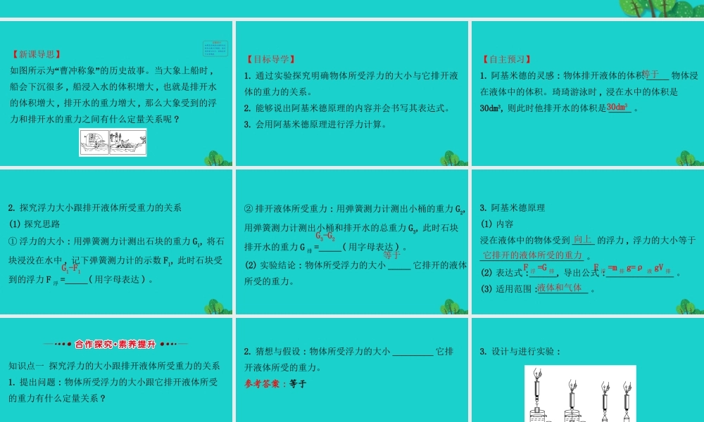八年级物理下册 10.2阿基米德原理习题课件 (新版)新人教版 课件