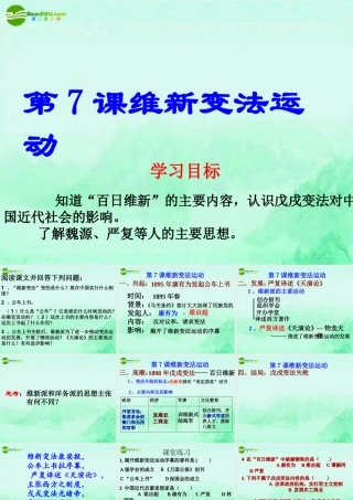 八年级历史 第七课 维新变法运动课件 北师大版 课件
