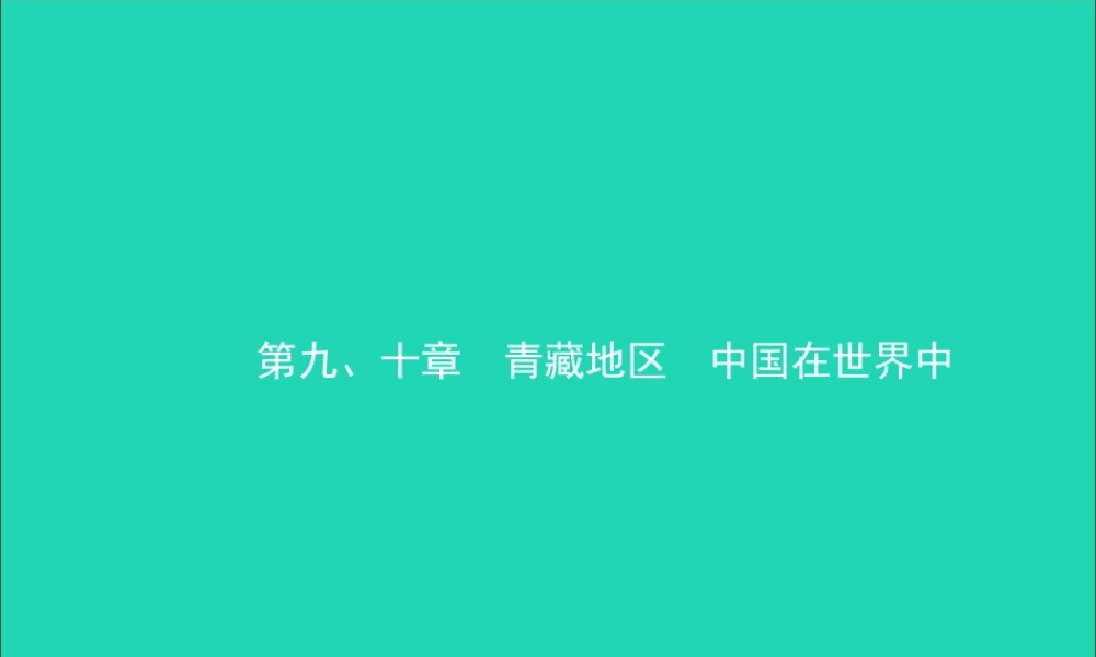 中考地理复习 八下 第九 十章课件