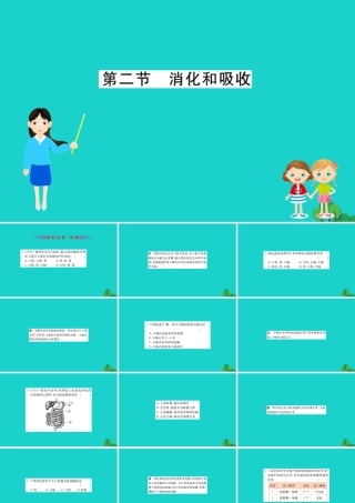 七年级生物下册 4.2.2 消化和吸收习题课件(新版)新人教版 课件