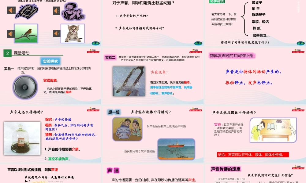 专题3.1 科学探究：声音的产生与传播课件 八年级物理全册 3.1 科学探究：声音的产生与传播课件+素材 (新版)沪科版 八年级物理全册 3.1 科学探究：声音的产生与传播课件+素材 (新版)沪科版-2