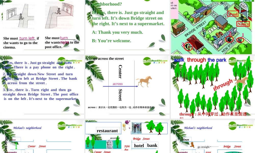 七年级英语Where s the post office课件人教版 课件