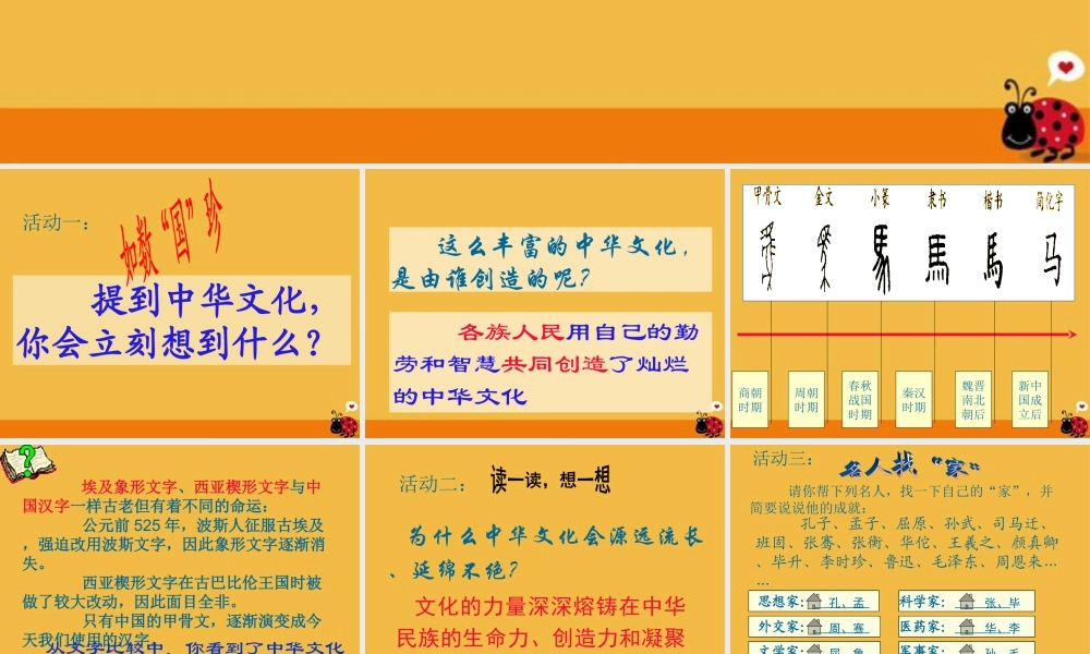 九年级政治 灿烂的中华文化课件 人教新课标版 课件