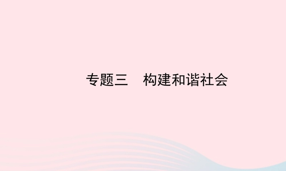 中考历史 专题三 构建和谐社会复习课件 北师大版 课件