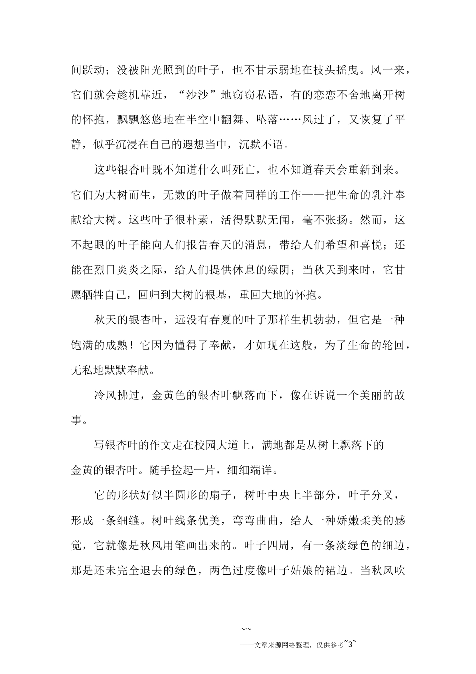 写银杏叶的作文五篇_第3页