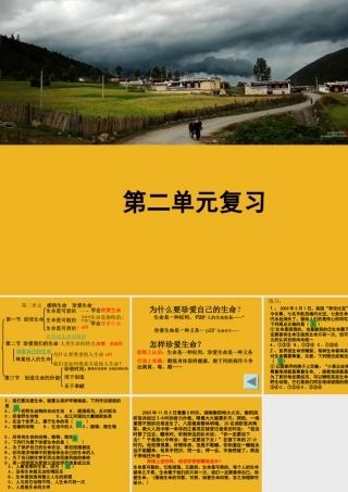 八年级政治上册 第二单元(感悟生命 珍爱生命)复习课件 湘师版 课件