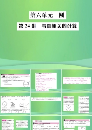 中考数学复习 第六单元 圆 第24讲 与圆相关的计算课件