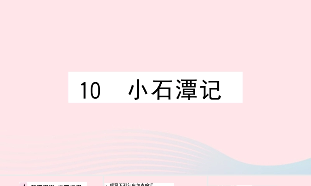 八年级语文下册 第三单元 10小石潭记习题课件 新人教版 课件