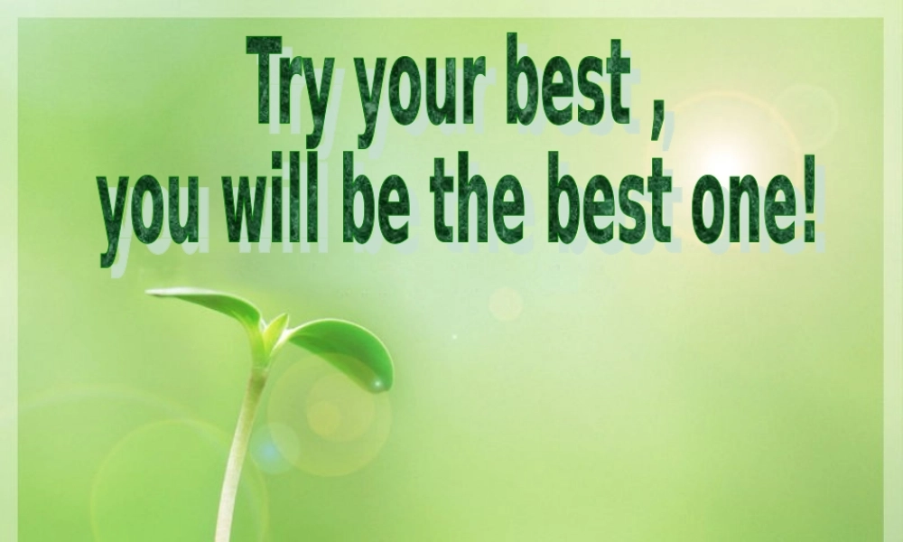 八年级英语下册 unit 3Try your best ,you will be the best one 人教新目标版 课件