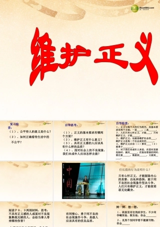 八年级政治下册 第十课第二框 维护正义课件 新人教版 课件