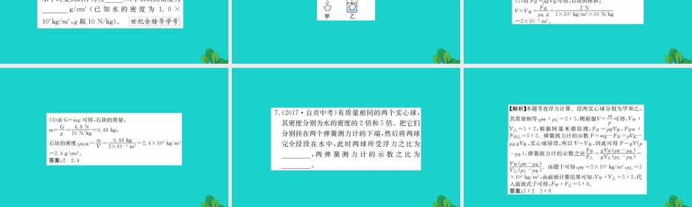 八年级物理下册 10.2 阿基米德原理习题课件 (新版)新人教版 课件