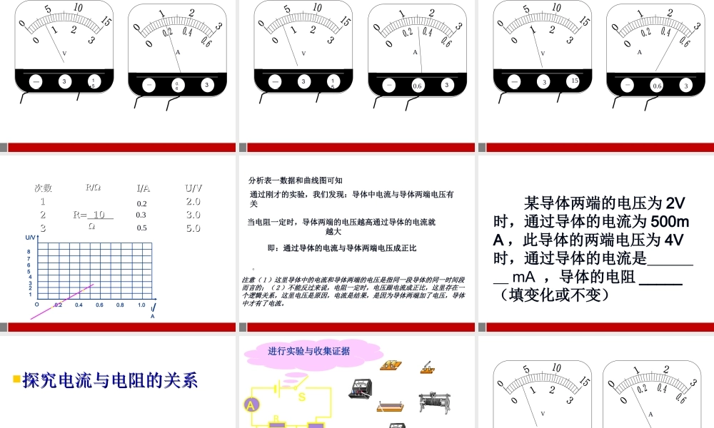 九年级物理 第十四章探究电路第二节科学探究欧姆定律课件 沪科版 课件