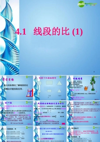 八年级数学下册 4.1线段的比(一 )课件 北师大版 课件