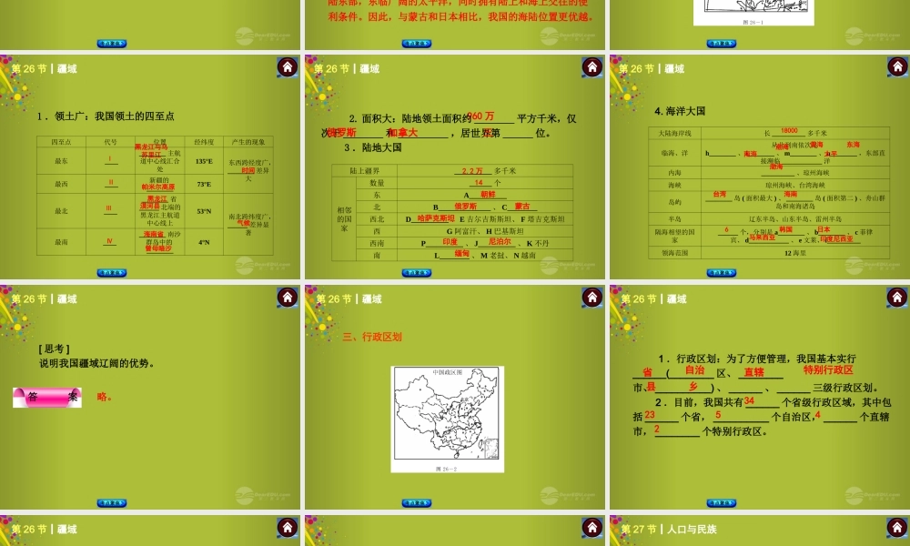 中考地理总复习 第九章 从世界看中国课件 新人教版 课件