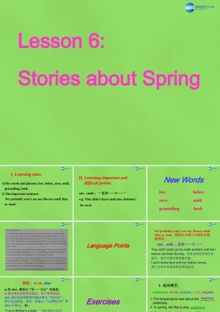 八年级英语下册 Unit 1 lesson 6 Stories about Spring课件 (新版)冀教版 课件