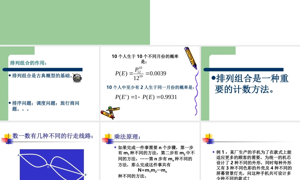 上海市高二数学乘法原理 新课标 课件