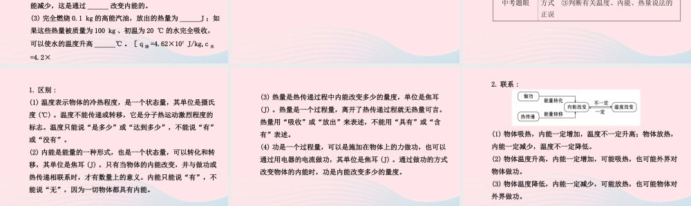 初中物理全程复习方略 第十三章 内能与热机课件 沪科版 课件