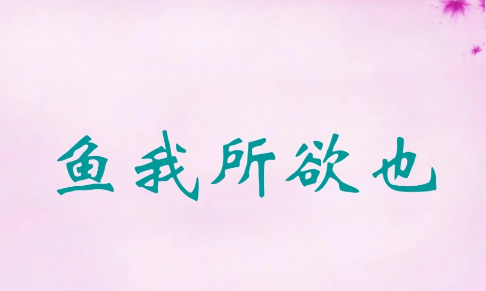 九年级语文下册 19(鱼我所欲也)复习课件 新人教版 课件