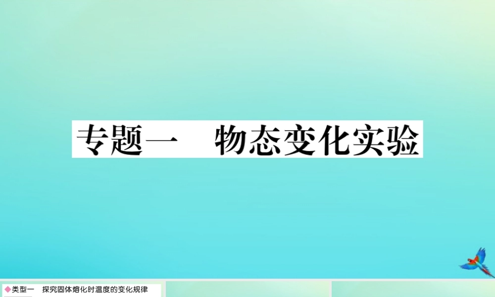 九年级物理全册 第十二章 温度与物态变化 专题一 物态变化实验习题讲评课件 (新版)沪科版 课件