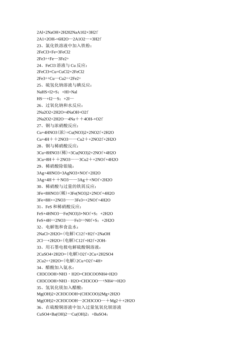 重要的离子方程式总结_第3页