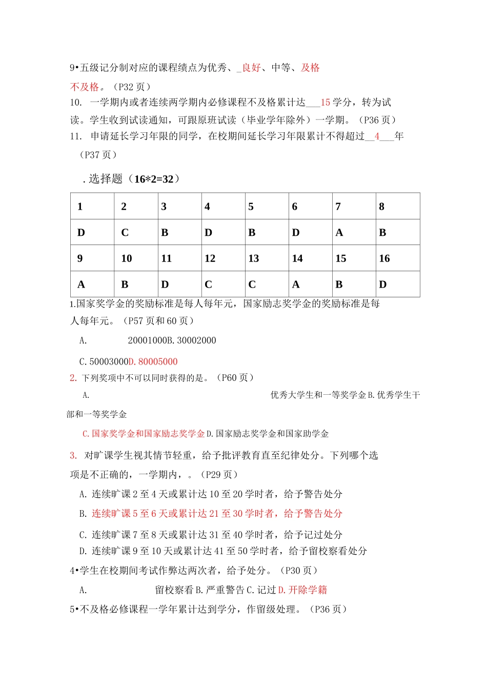 新生入学教育考试试卷答案_第2页