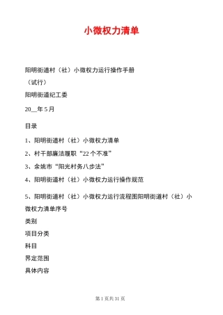 小微权力清单