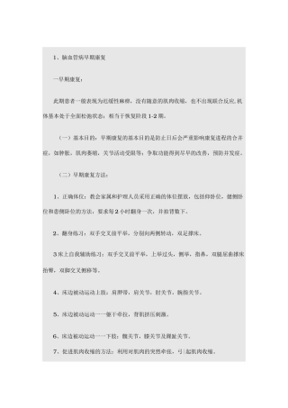 急性期早期康复康复的指南规范标准