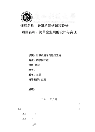 计算机网络设计报告_华为eNSP模拟器