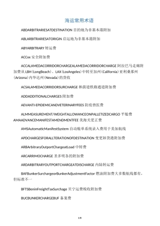 海运常用术语简写