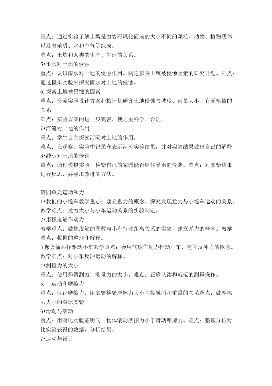 小学科学各课重难点_第3页